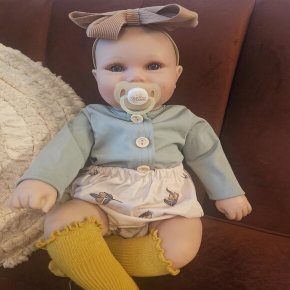 🆕20Inch Realistic Soft Vinyl With Weighted Cloth Body Toddler Girl Reborn Baby - Picture 4 of 12